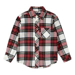 Brooks Brothers Kids' Red Plaid Cotton Flannel Button-Up Shirt, 14 - NWT
